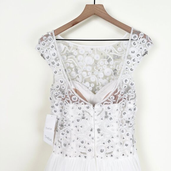 Theia Ivory Lace Wedding Dress - Picture 10 of 15